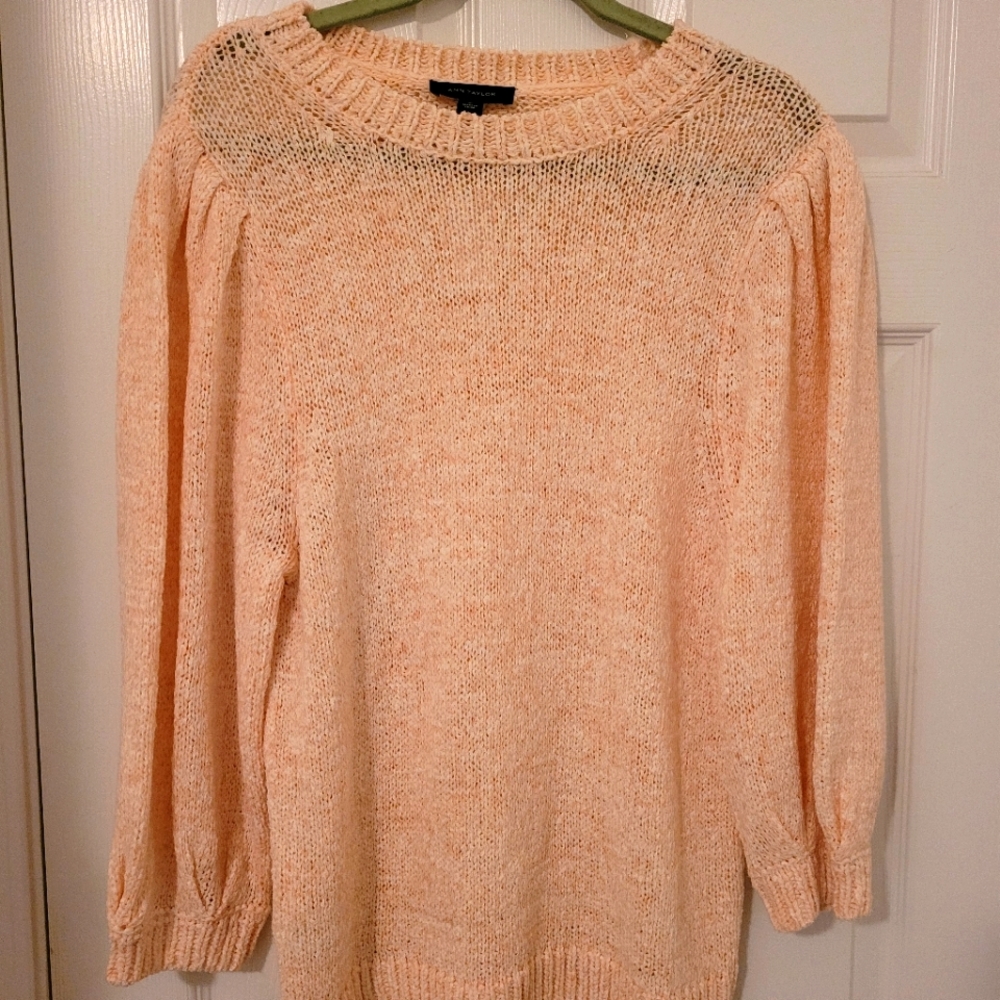 Ann Taylor Knit Sweater-Peach XL